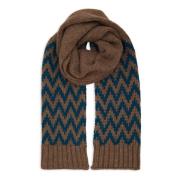 Gallo Unisex brun scarf med zigzag-motiv Multicolor, Unisex