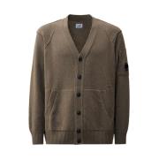 C.p. Company Ull Cardigan med Detaljer Brown, Herr