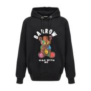 Barrow Svart Teddy Print Hoodie Black, Herr