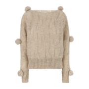 Blumarine Sand Mohair Blend Sweater Beige, Dam