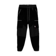 Moncler Svart Corduroy Panel Byxor Black, Herr