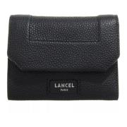 Lancel Svart läderplånbok med metall detaljer Black, Dam