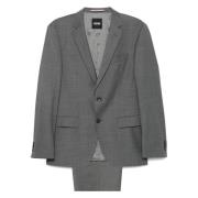 Hugo Boss Slim Fit Ullblandning Kostym Gray, Herr