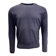 William Lockie Marinblå Crew Neck Lamulltröja Blue, Herr