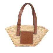 Loewe Pre-owned Pre-owned Raffia totevskor Beige, Dam