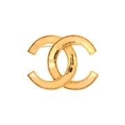 Chanel Vintage Pre-owned Tyg broscher Yellow, Dam