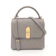 Salvatore Ferragamo Pre-owned Pre-owned Laeder handvskor Gray, Dam