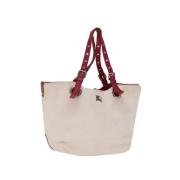 Burberry Vintage Pre-owned Canvas axelremsvskor Beige, Dam