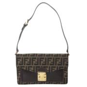 Fendi Vintage Pre-owned Canvas axelremsvskor Brown, Dam