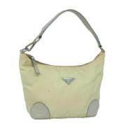 Prada Vintage Pre-owned Nylon handvskor Beige, Dam