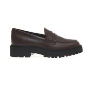 Hogan Brun läder Loafer skor Brown, Dam