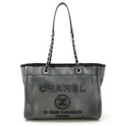 Chanel Vintage Pre-owned Canvas chanel-vskor Black, Dam