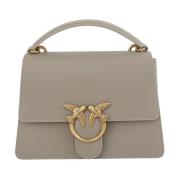 Pinko Lyxigt Läder Love Bag Grigio Gray, Dam