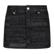 Alexander Wang Broderad Minikjol Black, Dam