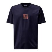 C.P. Company Blå Grafisk Tryck Bomull T-shirt Blue, Herr