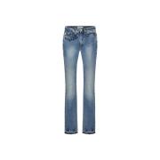 Fabienne Chapot Flared Bootcut Denim Byxor med Broderade Detaljer Blue...