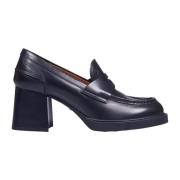 Tod's Svart Loafer Mockasin Klack Kalvskinn Black, Dam