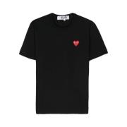 Comme des Garçons Play Svart Heart Patch T-shirt Black, Herr