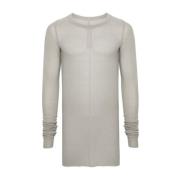 Rick Owens Grå Ribbad Jersey Rund Hals Topp Gray, Herr