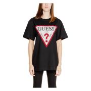 Guess Svart Print Stickat för Kvinnor Black, Dam