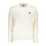 Tommy Hilfiger Broderad Logotyp Bomull Crew Neck Tröja White, Herr