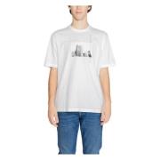 Armani Exchange Vit Tryckt Bomull T-shirt Män White, Herr