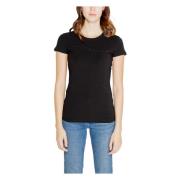 Armani Exchange Svart T-shirt med rund hals Black, Dam