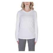 Armani Exchange Vit Bomull T-shirt Kvinnor Höst/Vinter White, Dam