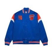 Mitchell & Ness Satin Tung Jacka Blue, Herr