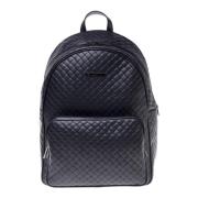 Baldinini Backpack in black with woven print Black, Herr