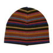 Gallo Unisex grön fleecebeanie med flerfärgade ränder Multicolor, Unis...