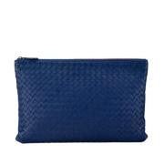 Bottega Veneta Vintage Pre-owned Laeder kuvertvskor Blue, Dam