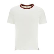 PS By Paul Smith Randig Ribbad T-shirt Lätt Bomull White, Herr