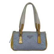 Prada Vintage Pre-owned Tyg axelremsvskor Blue, Dam