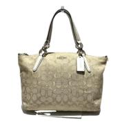 Coach Pre-owned Pre-owned Canvas handvskor Beige, Dam