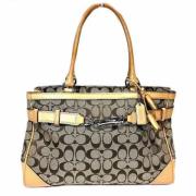 Coach Pre-owned Pre-owned Canvas handvskor Beige, Dam