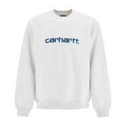 Carhartt Wip Broderad Logotyp Crewneck Sweatshirt Gray, Herr