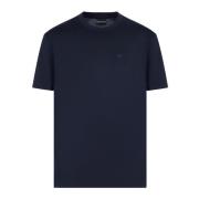 Emporio Armani Logo Patch Jersey T-shirts och Polos Blue, Herr