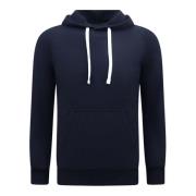 Enos Hoodie Herr - Blanco Basic Hoodie Blue, Herr