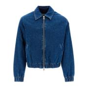 Ami Paris Vadderad Denim Bomberjacka Blue, Herr