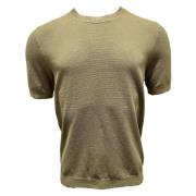 Circolo 1901 Stickad T-shirt rund hals olivgrön Green, Herr