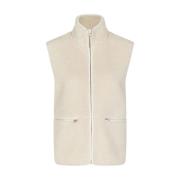 Samsøe Samsøe Fleece Zip-Up Vest White, Dam