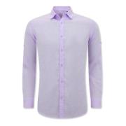 Enos Linne skjorta för herr - Regular Fit - Casual Blanco Purple, Herr