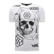 Enos Skull - T-shirt med Rhinestone - 7968 White, Herr