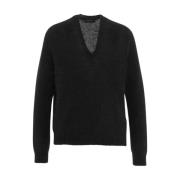 Roberto Collina V-neck Knitwear Black, Dam