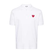 Comme des Garçons Play Vit Polo Skjorta med Hjärtlogo White, Dam