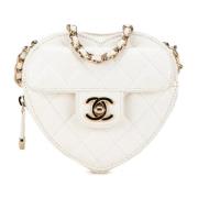 Chanel Vintage Pre-owned Laeder axelremsvskor White, Dam