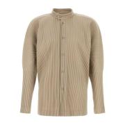 Issey Miyake Cappuccino Polyester Skjorta Beige, Herr