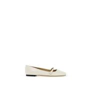 Jimmy Choo Ballerina Flats i Nappaskinn White, Dam