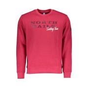 North Sails Mysig Logo Sweatshirt i Rosa Red, Herr